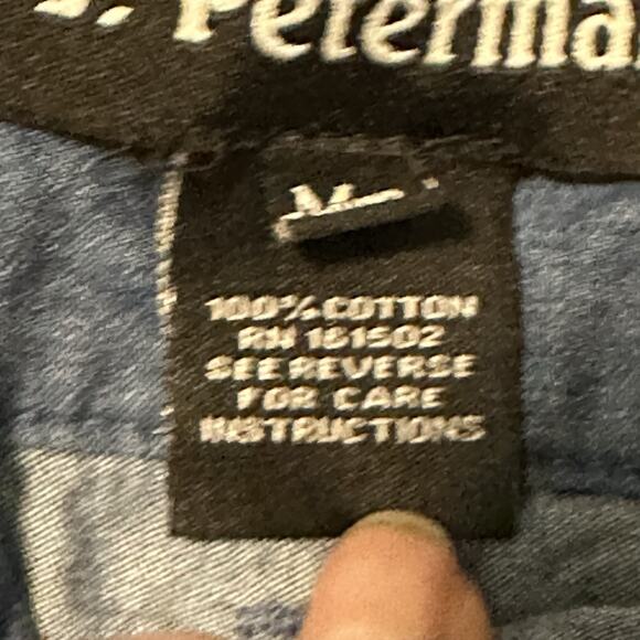 J Peterman Medium Skirt Midi 100% Cotton Denim Wrap Belted Chambray Blue - Picture 7 of 10